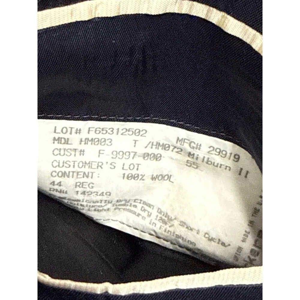 Hickey Freeman Milburn II Men's Blazer 100% Wool Black Fully Lined Pockets 44R